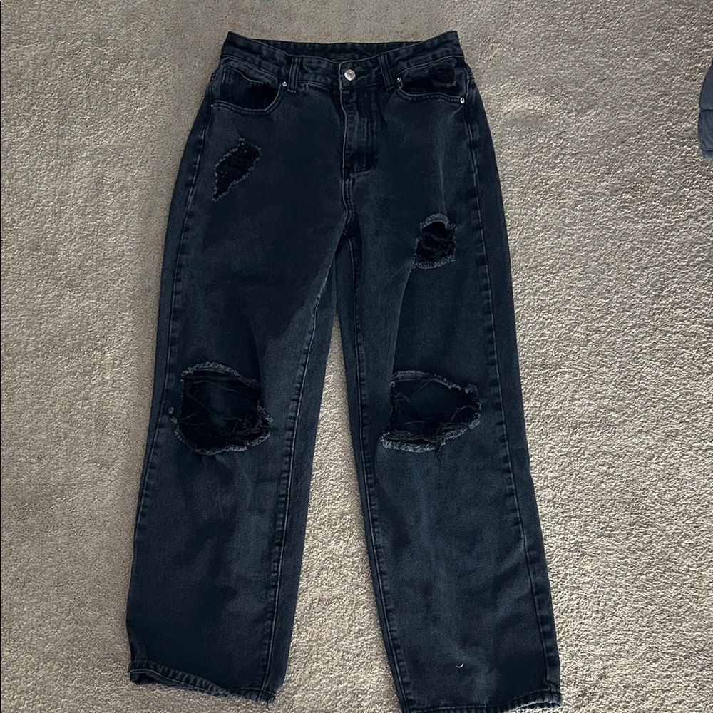 Black Distressed Jeans